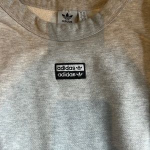 Grey adidas crew neck sweatshirt